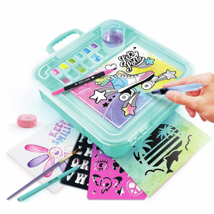 Art Lab watercolour case with paints and tools - British product