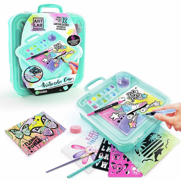 Art Lab watercolour case with paints and tools - British product