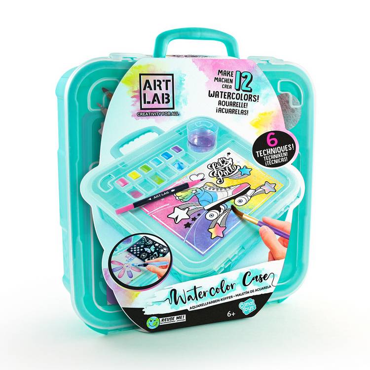 Art Lab watercolour case with paints and tools - British product