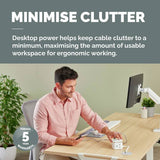Fellowes Power Cube white with 3 sockets and 2m cable (British brand)