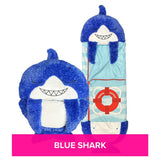 Happy Nappers Blue Shark plush toy sleeping bag Medium - British product