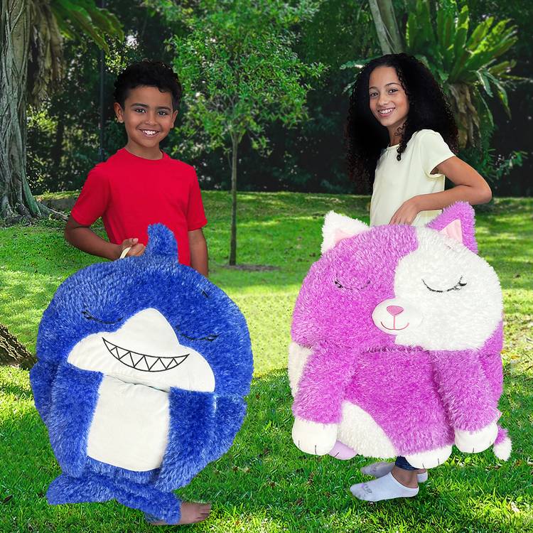 Happy Nappers Blue Shark plush toy sleeping bag Medium - British product