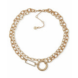 Argos DKNY Gold Tone Pave Double Row Necklace- Buy online at McGrocer