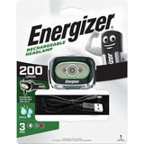Energizer rechargeable head torch 200 lumens, imported from the UK