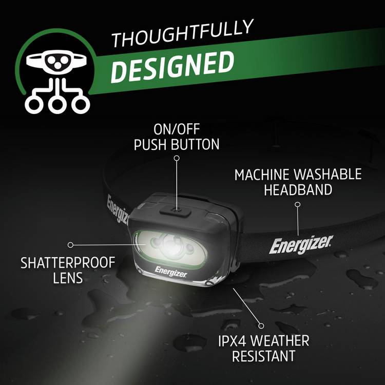 Energizer rechargeable head torch 200 lumens, imported from the UK