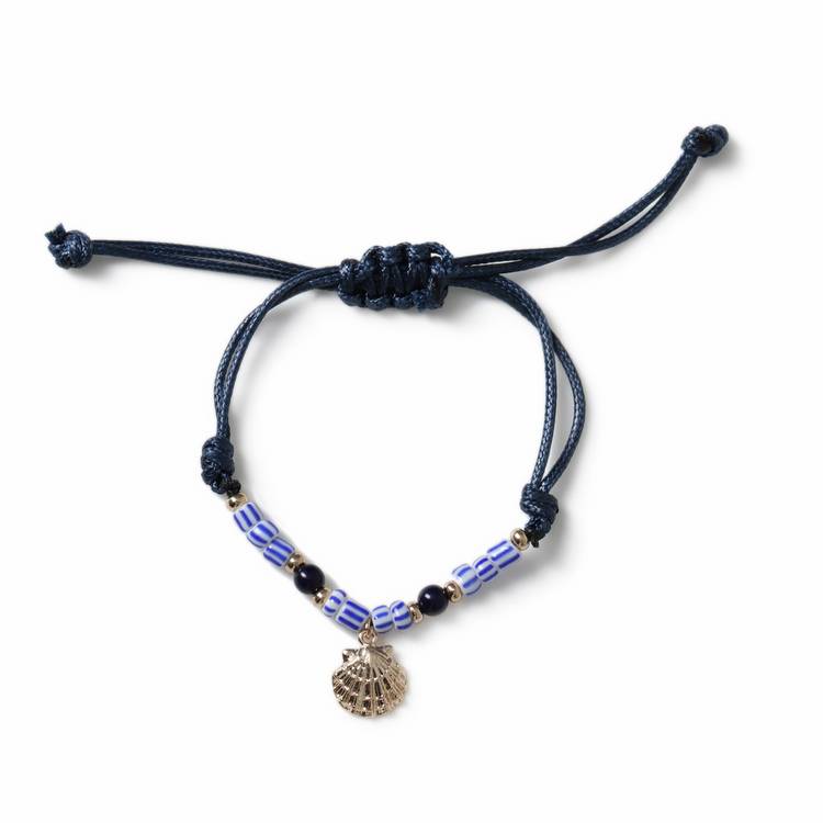 Freedom shell charm blue adjustable cord bracelet, UK version