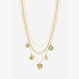 Lipsy gold plated celestial charm multirow necklace - British product
