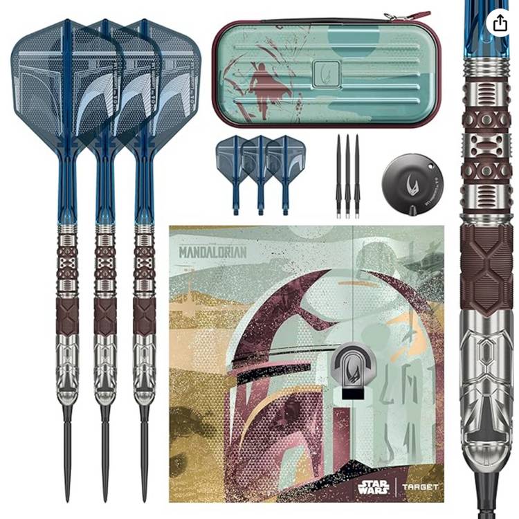 Target Mandalorian steel tip darts 24g, imported from the UK