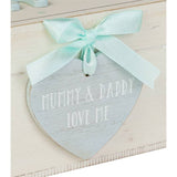 Petit Cheri blue keepsake box with hearts and elephants, imported from the UK