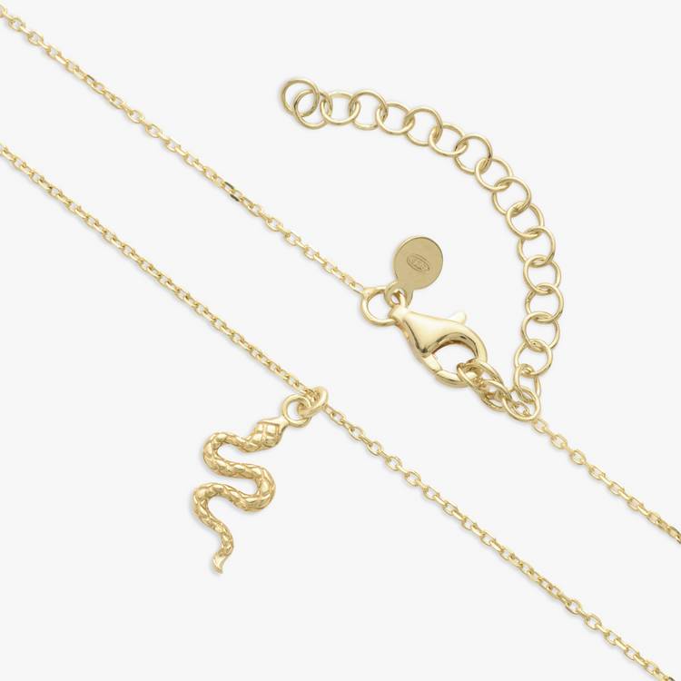 Revere 9ct gold plated snake pendant necklace 18in - British product