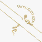 Revere 9ct gold plated snake pendant necklace 18in - British product
