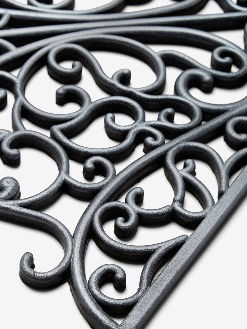 Silver Scroll non-slip rubber doormat - British product