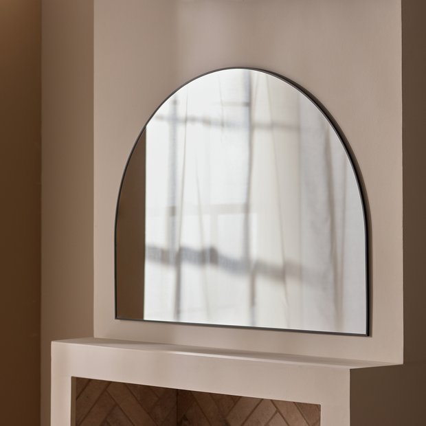 Habitat overmantle arch wall mirror black 100x75cm, imported from the UK