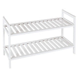 Habitat bamboo shoe rack 2 shelf white (British brand)