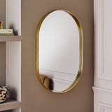 Argos Argos Home Gold Aluminium Pill Shaped Wall Mirror 60x40cm- Buy online at McGrocer
