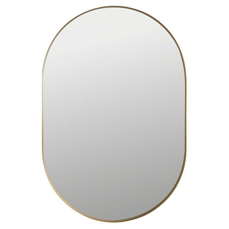 Argos Home gold aluminium pill shaped wall mirror 60x40cm, UK version
