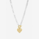 Lipsy heart link necklace two tone 16 inch, imported from the UK