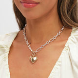 Lipsy heart link necklace two tone 16 inch, imported from the UK