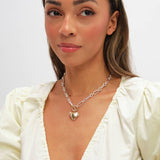 Lipsy heart link necklace two tone 16 inch, imported from the UK