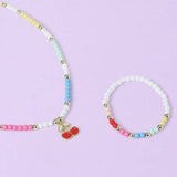 Flitzy Kids colourful bead bracelet and necklace set (British brand)