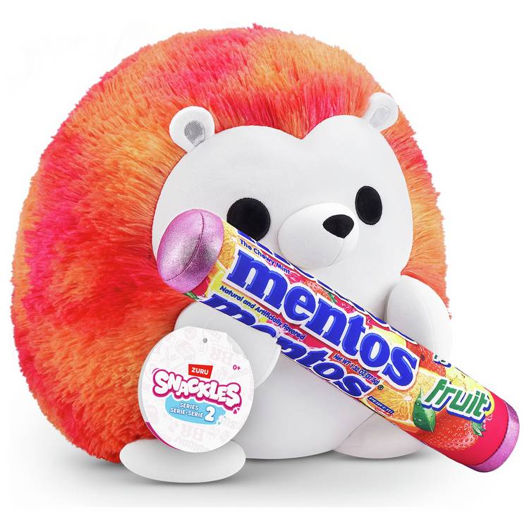 Snackles Mentos hedgehog 14 inch plush toy, imported from the UK