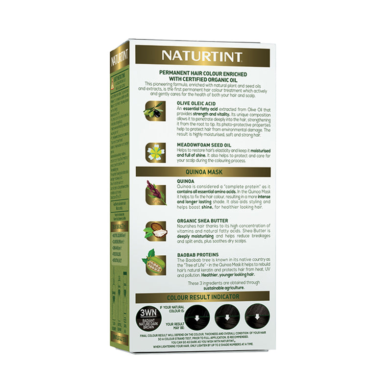 Naturtint hair colour gel 3WN dark brown - British product