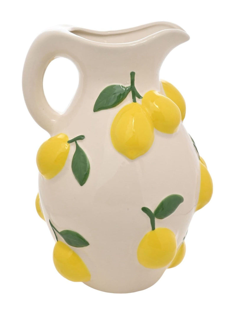 Widdop white ceramic jug vase with lemons, UK version