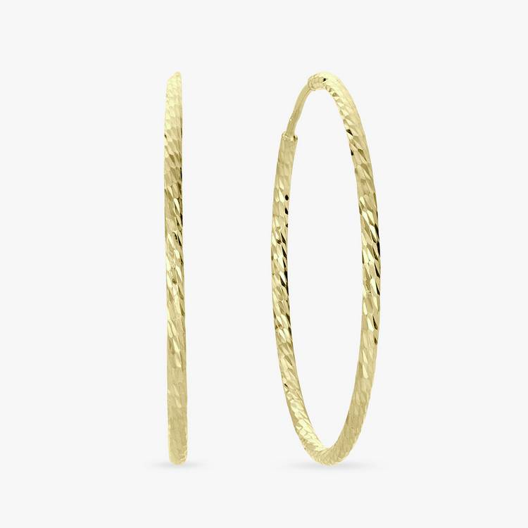 Revere gold plated diamond cut sleeper hoop earrings - British brand
