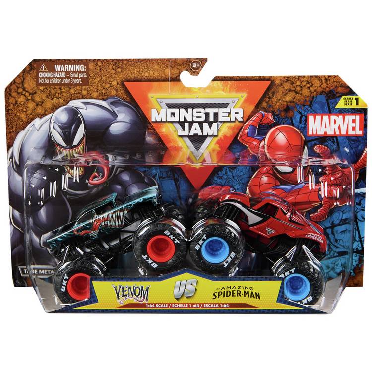 Monster Jam Marvel die-cast truck 2-pack (British brand)