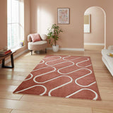 Argos Catherine Lansfield Linear Curve Terracotta Rug 80x150cm- Buy online at McGrocer