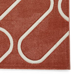 Catherine Lansfield linear curve terracotta rug 80x150cm, imported from the UK