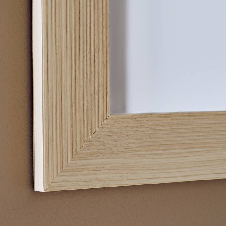 Argos Home ribbed light wood wall mirror 62x52cm, imported from the UK