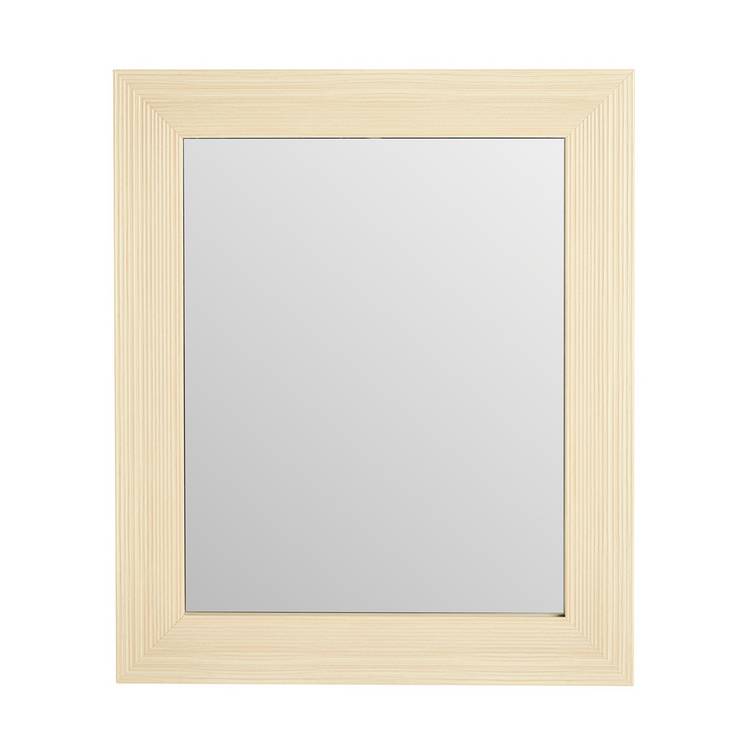 Argos Home ribbed light wood wall mirror 62x52cm, imported from the UK