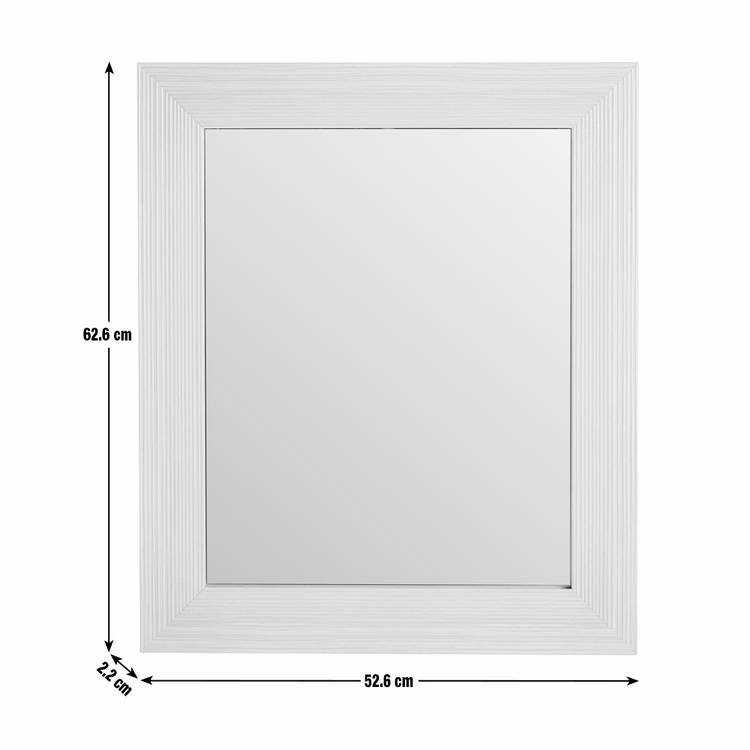 Argos Home ribbed light wood wall mirror 62x52cm, imported from the UK