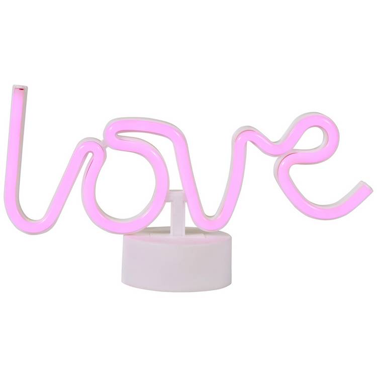 Glow neon effect love kids table lamp white (British brand)