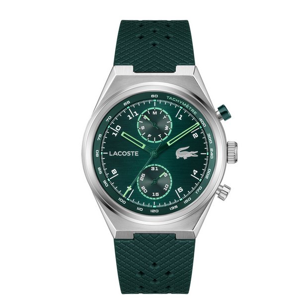 Lacoste watch green dial silicone strap 43mm, imported from the UK