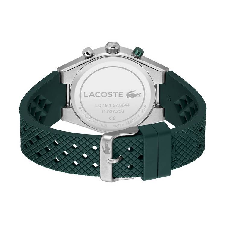 Lacoste watch green dial silicone strap 43mm, imported from the UK