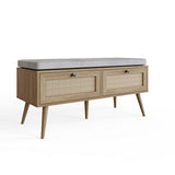GFW Noor 2 drawer shoe cabinet natural oak finish, UK version