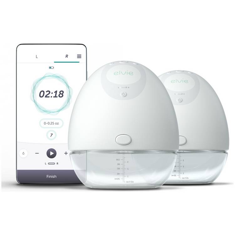 Elvie double electric breast pump with bottles, UK version