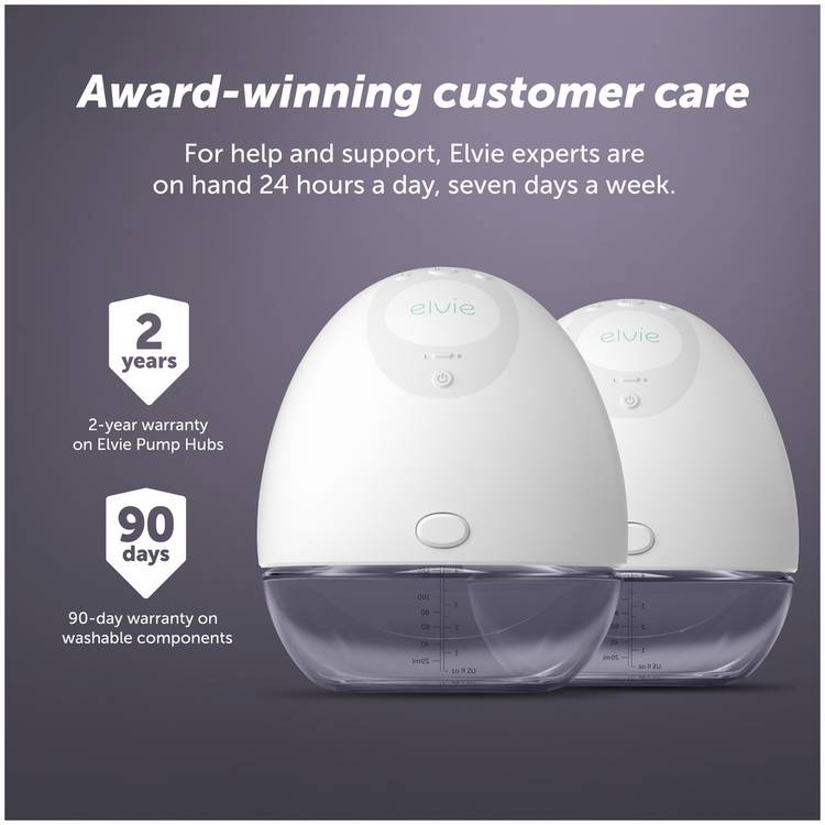 Elvie double electric breast pump with bottles, UK version