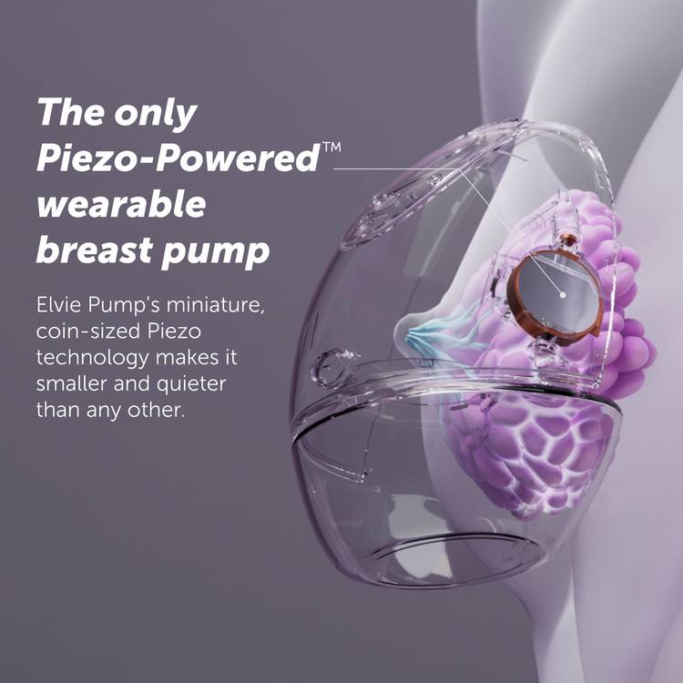 Elvie double electric breast pump with bottles, UK version