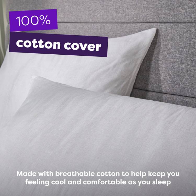 Slumberdown medium pillow 2 pack cotton cover, imported from the UK
