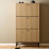 Argos Furniture To Go Albany 3 Door Shoe Storage Cabinet - Natural- Buy online at McGrocer