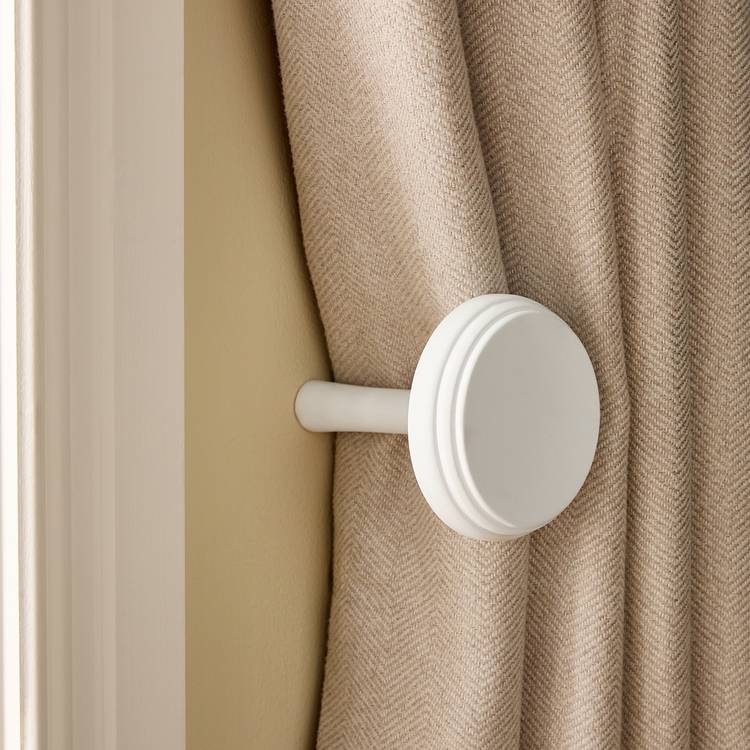 Argos Home white wood curtain holdbacks 2 pack, imported from the UK