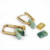 Radley green charm huggie hoop earrings, UK version