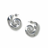 Freedom spiral shell stud earrings 25mm, imported from the UK