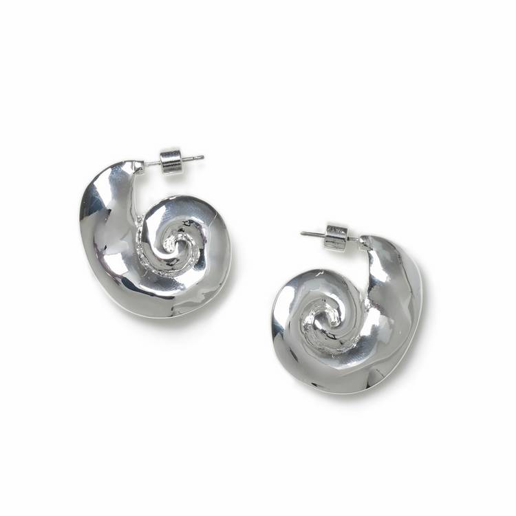 Freedom spiral shell stud earrings 25mm, imported from the UK