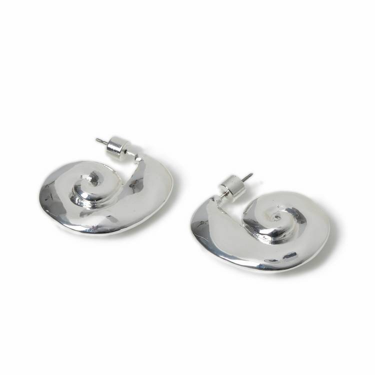 Freedom spiral shell stud earrings 25mm, imported from the UK