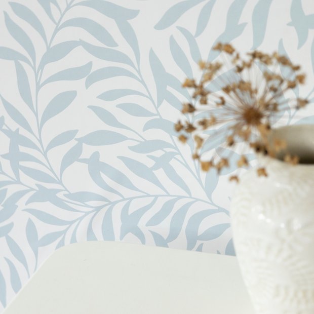 NU self-adhesive wallpaper Wisley Blue 52.07cm x 5.49m, UK version