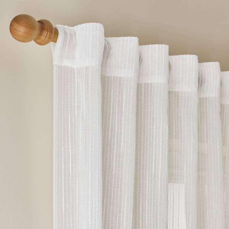 Argos Home white stripe sheer voile curtain 140x137cm, UK version